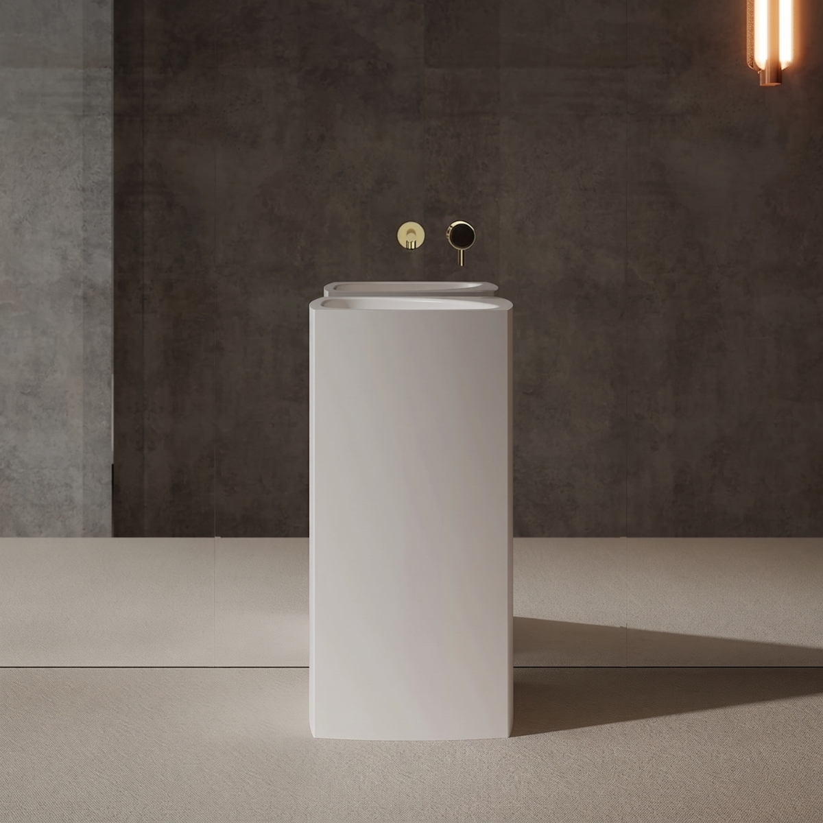 Lavabo trụ đứng đặt sàn Solid Surface NXB-Z802
