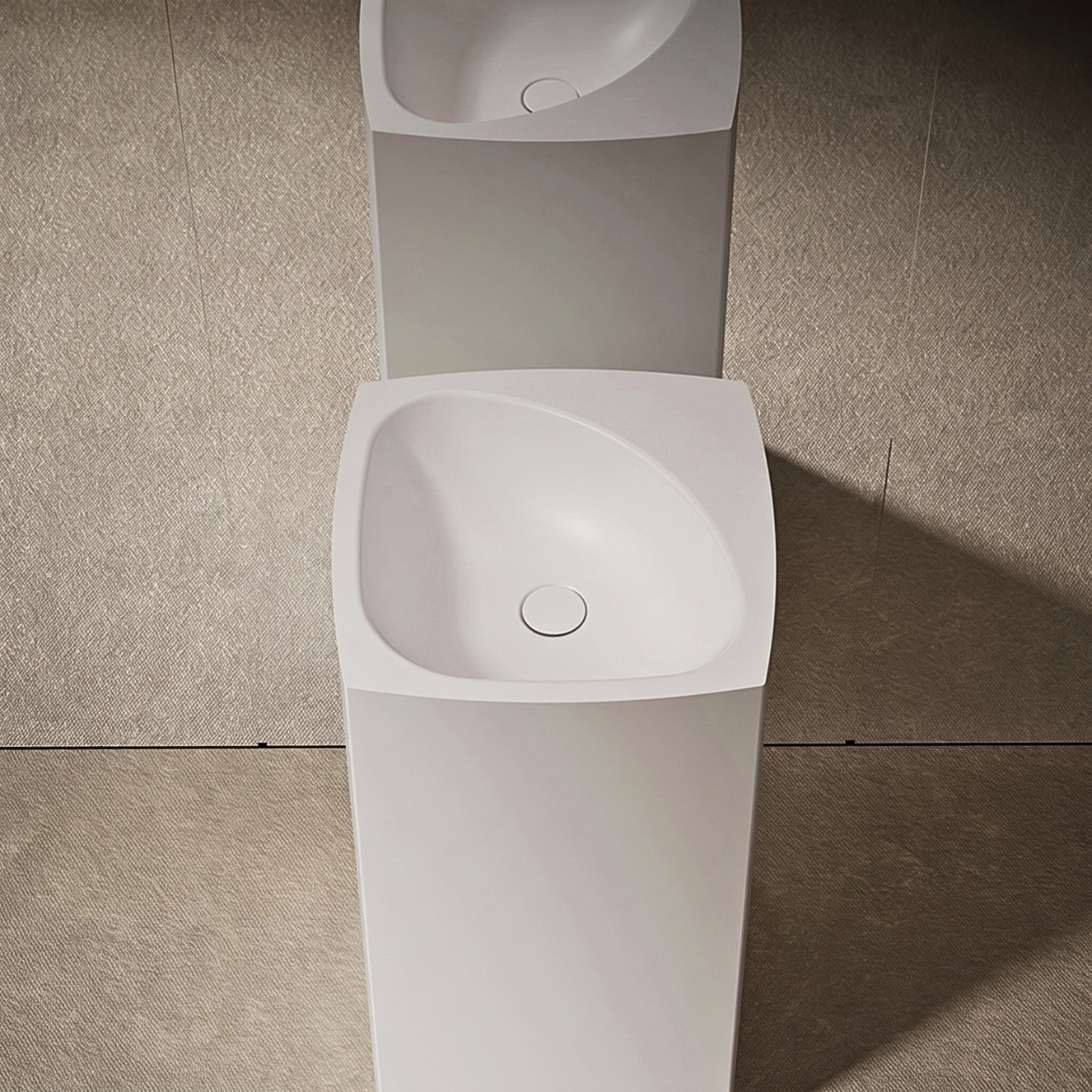 Lavabo trụ đứng đặt sàn Solid Surface NXB-Z802