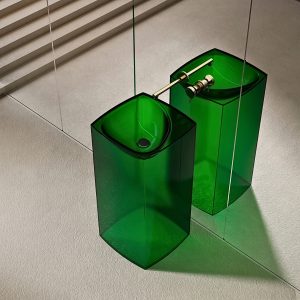 Lavabo trụ đứng đặt sàn trong suốt NXB-Z802T