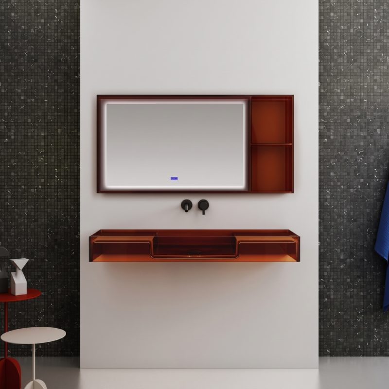 Lavabo trong suốt treo tường NXB‑G803T