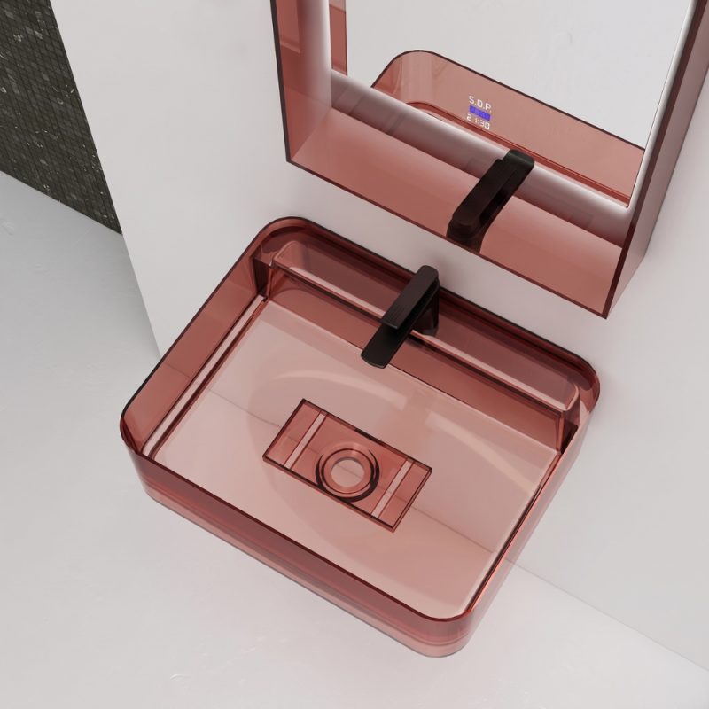 Lavabo trong suốt treo tường NXB‑G821T