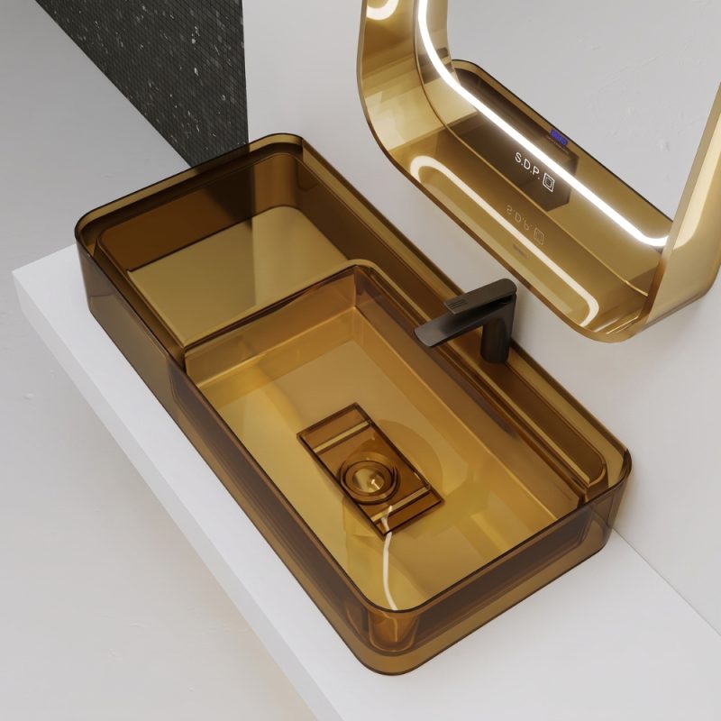 Lavabo trong suốt treo tường NXB‑G822T