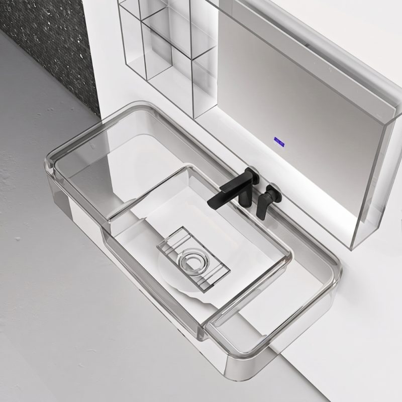 Lavabo trong suốt treo tường NXB‑G823T