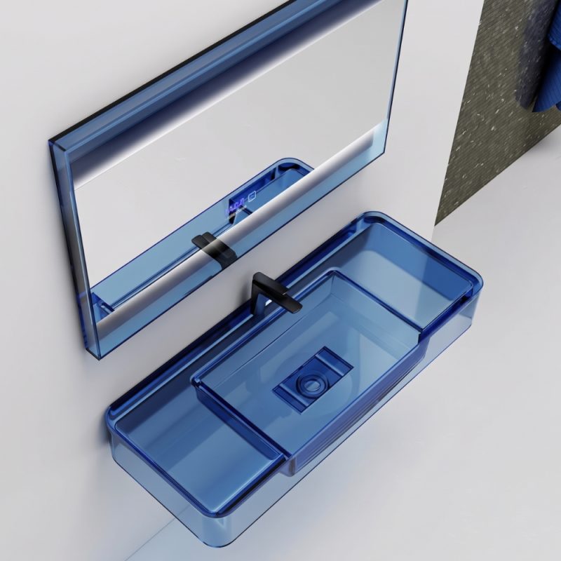 Lavabo trong suốt treo tường NXB‑G825T