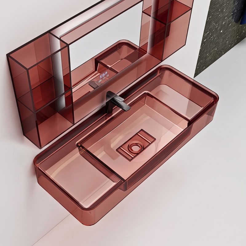 Lavabo trong suốt treo tường NXB‑G825T