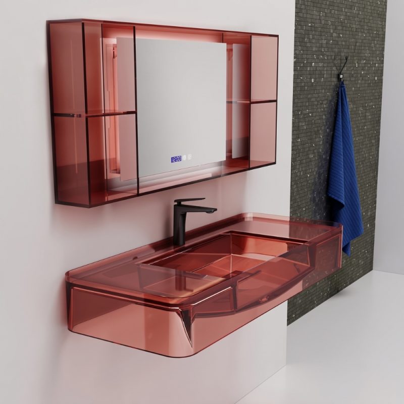 Lavabo trong suốt treo tường NXB‑G825T