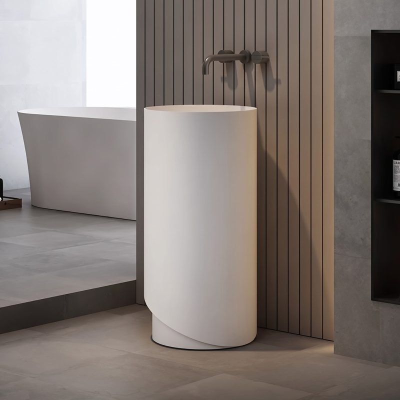Lavabo trụ đặt sàn Solid Surface NXB-Z207